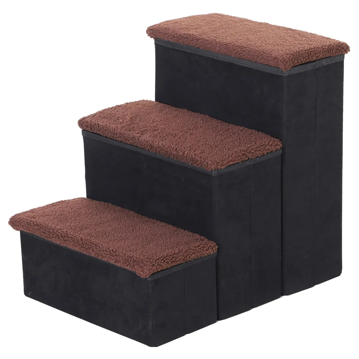 PawHut Escalera plegable con almacenaje (3 peldaños)