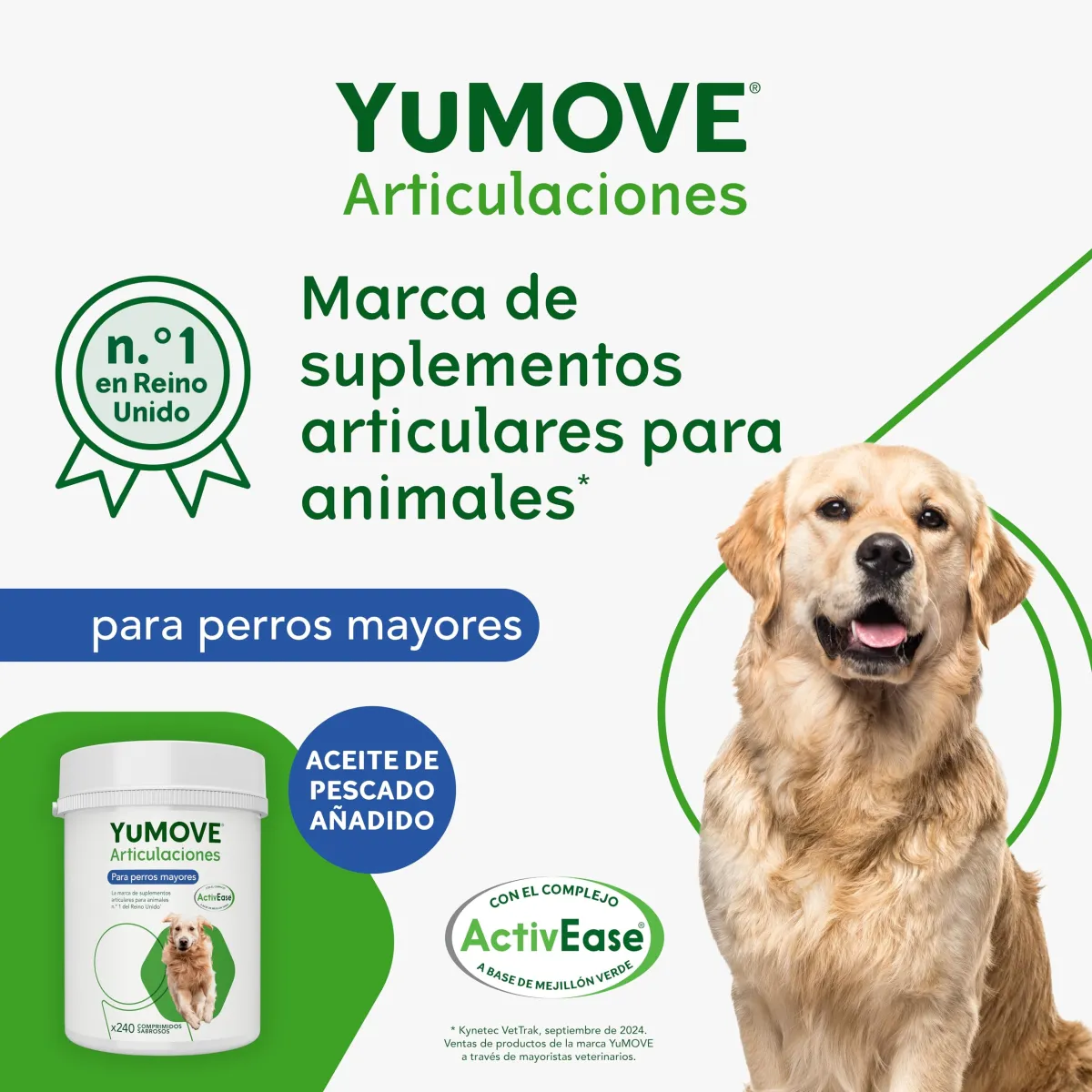 YuMOVE condroprotector para perros mayores de 8 años (240 tabletas)