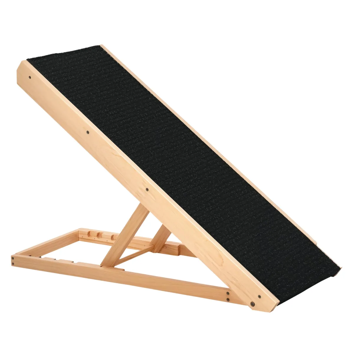 PawHut Rampa de madera ajustable en 4 niveles