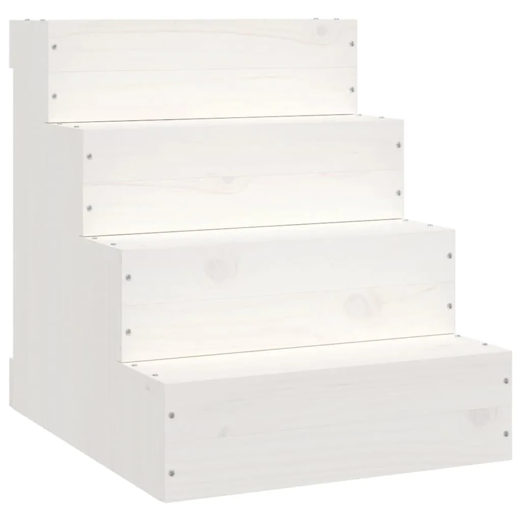 vidaXL Escalera de madera maciza de pino