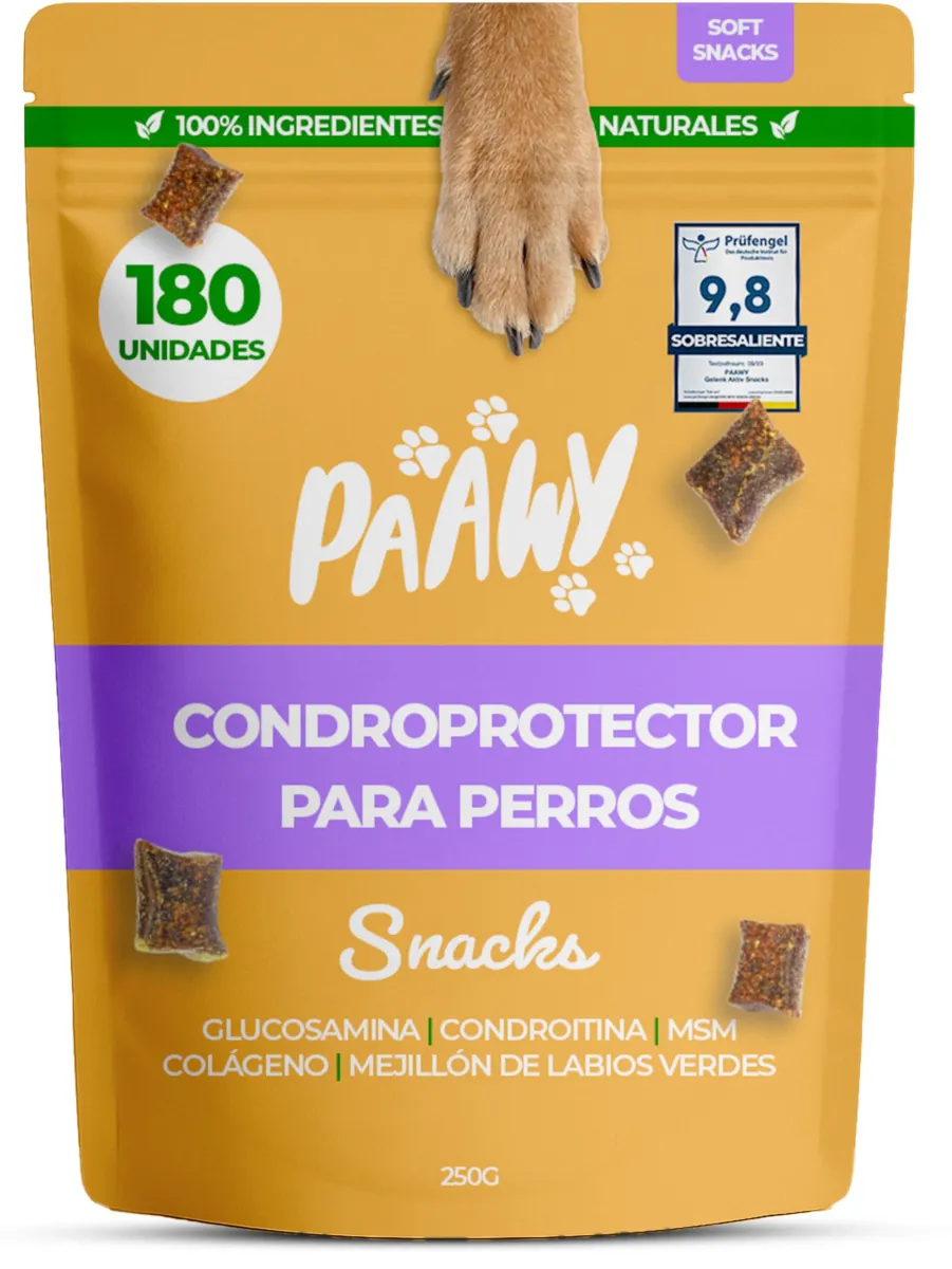 Paawy condroprotector en snacks con glucosamina y MSM (180 uds)