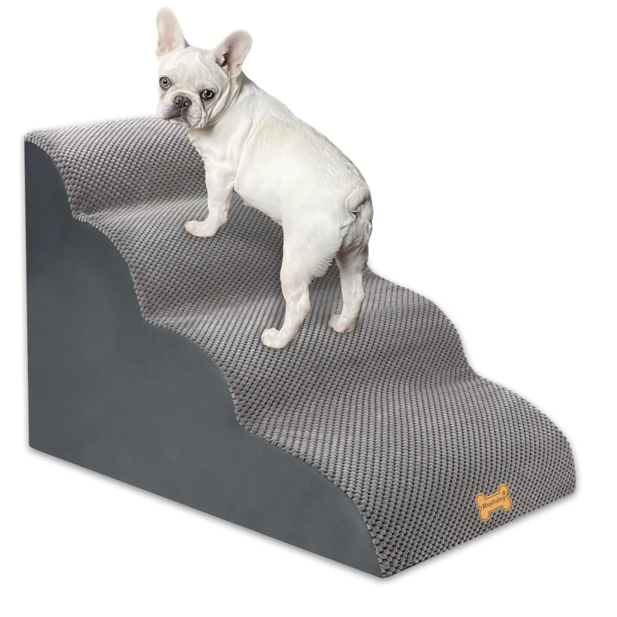 Nepfaivy Escalera de espuma 4 etapas con funda extraíble (rampa antideslizante)