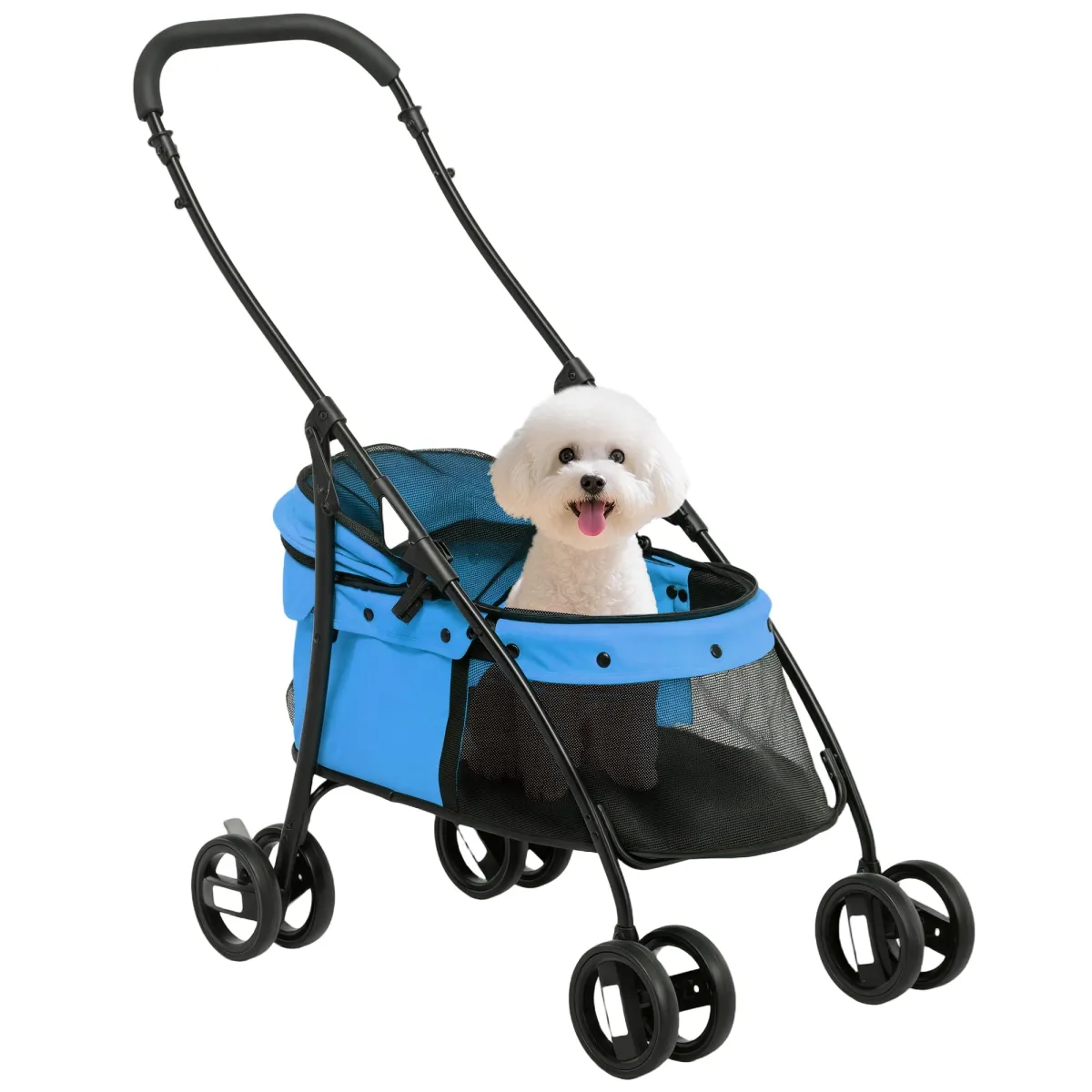 PawHut cochecito para perros pequenos con ventanas de malla