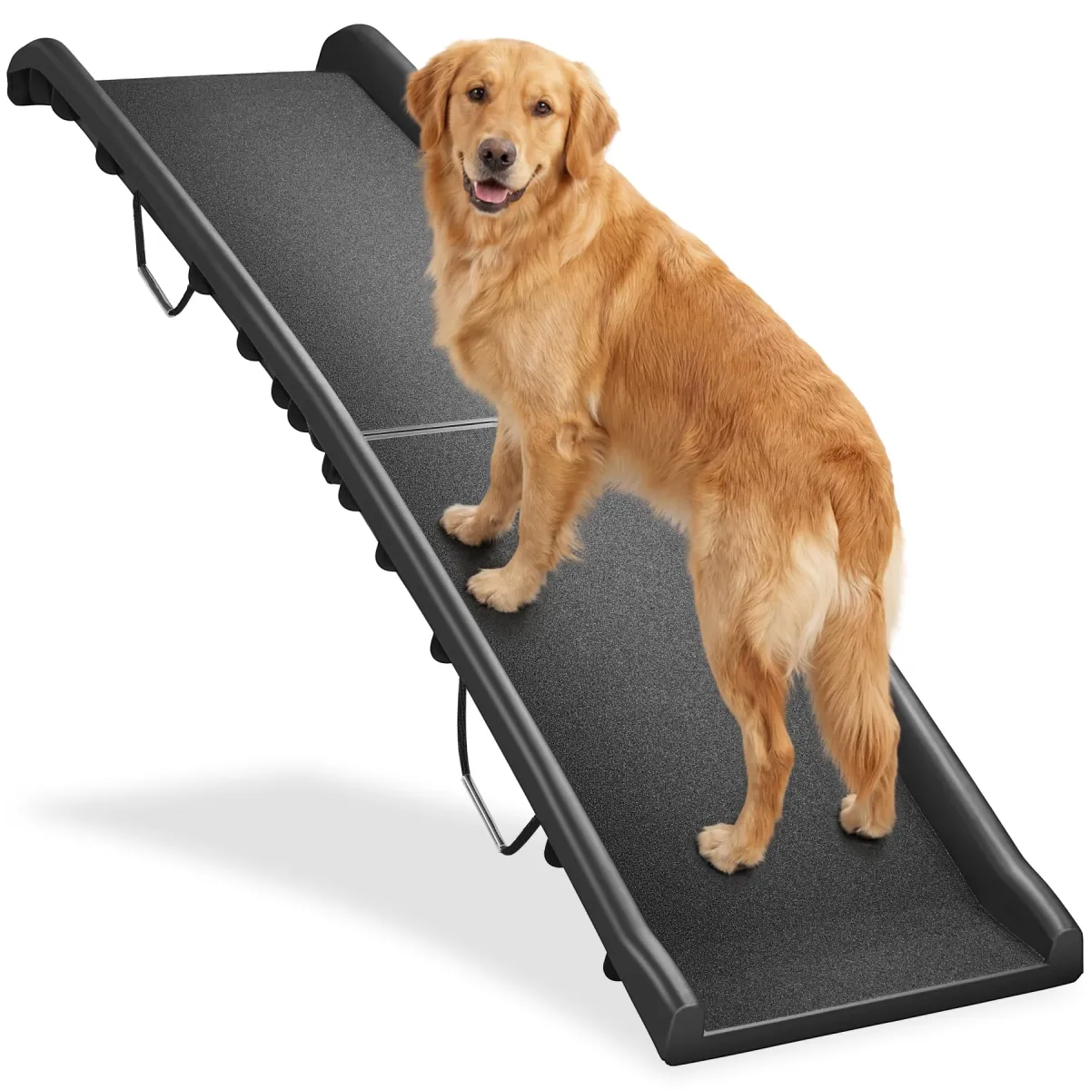 tectake Rampa plegable con barandillas y correas (155x40)