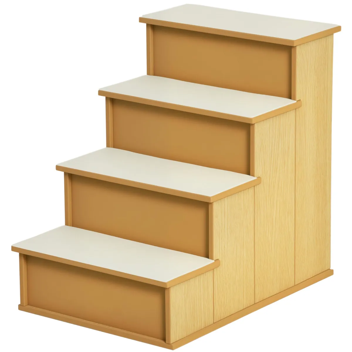 PawHut Escalera de 4 peldaños MDF con acolchado