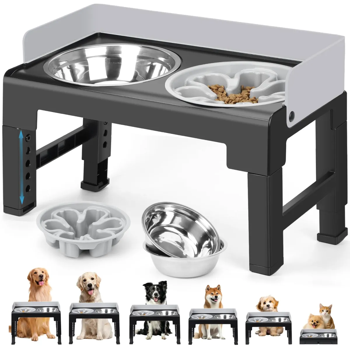 Zivacate comedero elevado de 6 alturas reclinable