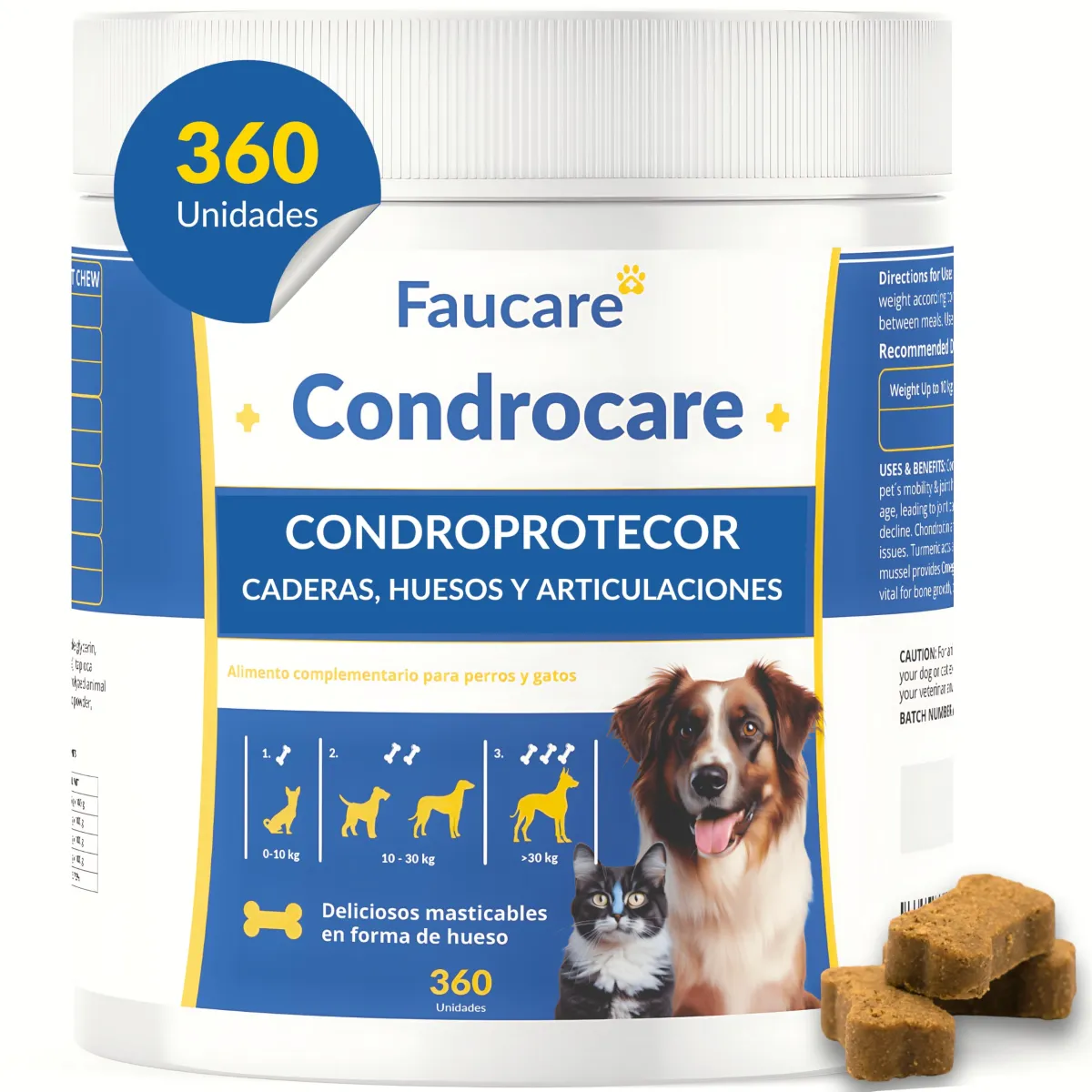 Faucare Condroprotector con colágeno, magnesio y calcio (360 uds)