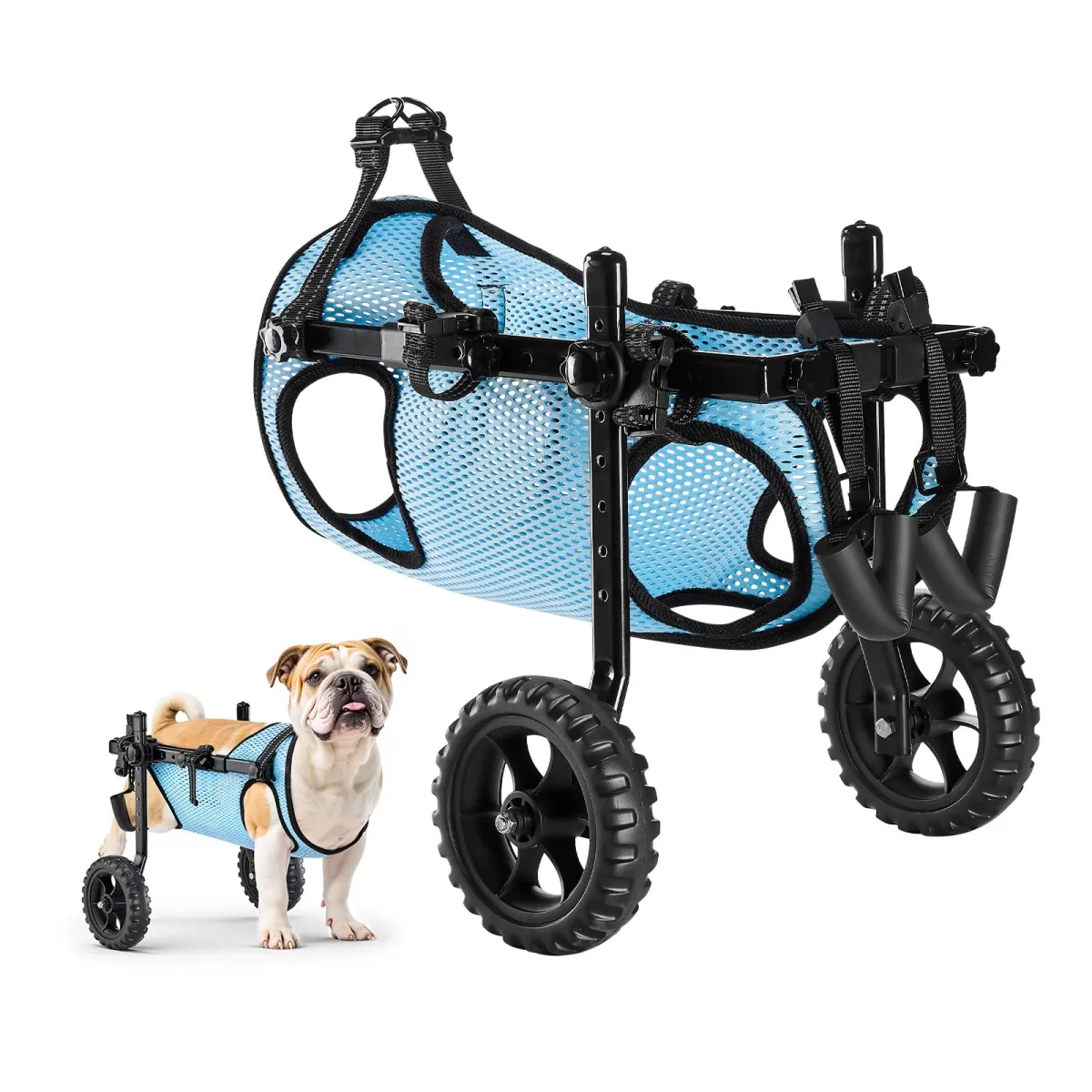 VEVOR silla de ruedas ligera de 2 ruedas para patas traseras