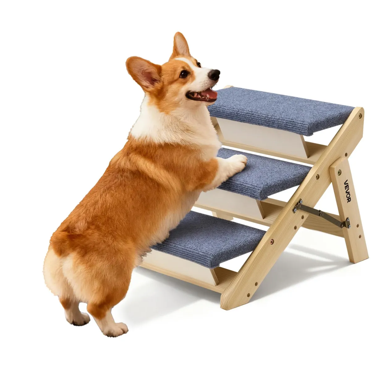 VEVOR Escalera de madera plegable de 3 peldanos