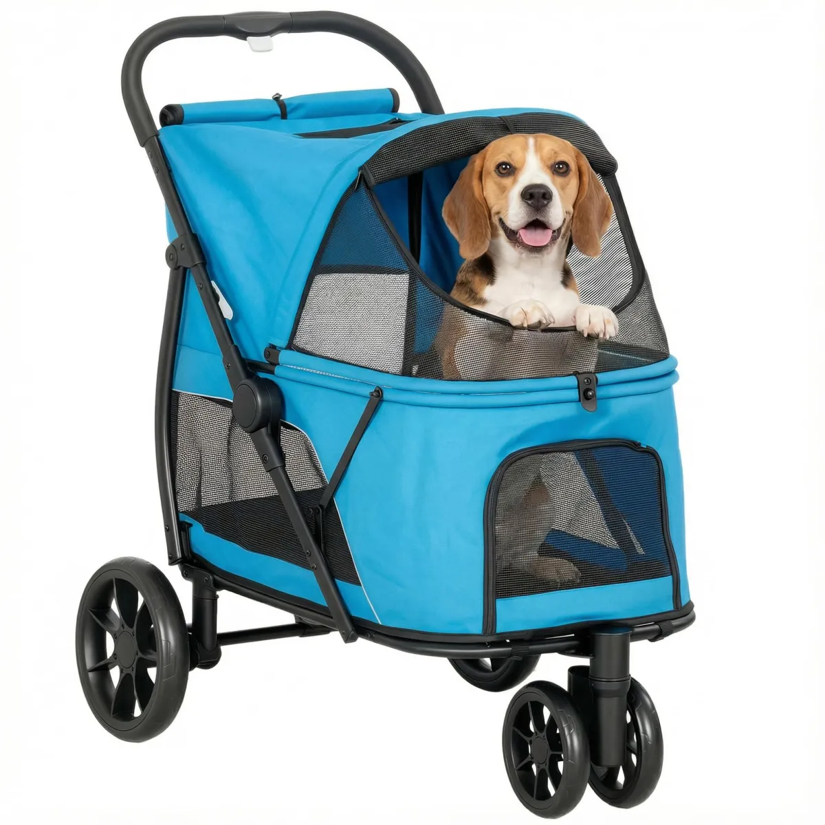 PawHut cochecito para perros medianos con 3 ruedas y malla